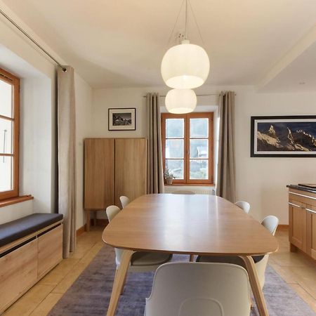 Les Alpins - Centre De Chamonix - Renove Avec Jardin Et Vue Imprenable Sur Le Montblanc Apartamento Exterior foto
